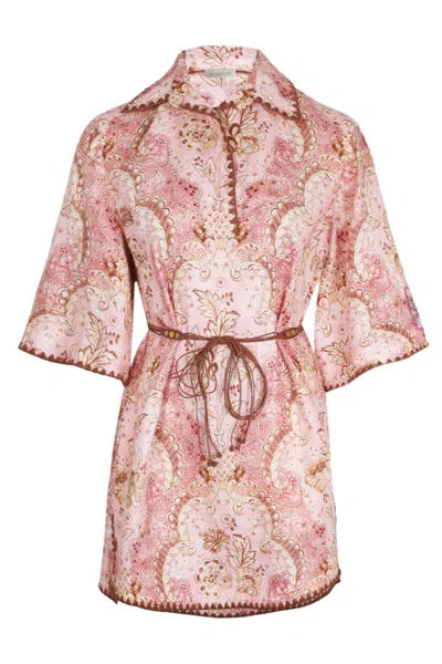 Zimmermann Daylight Tunic Mini Damask Rose In Pink