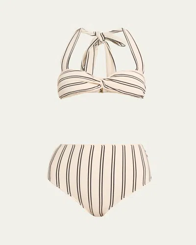 Zimmermann Daylight Twist Knit Two-piece Swimsuit In Neutral
