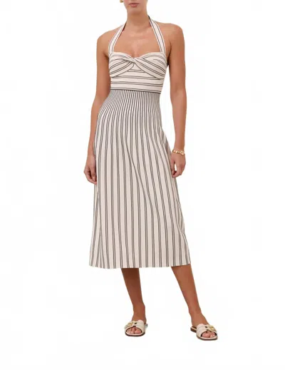 Zimmermann Daylight Twist Midi Dress In Cream/black In Multi