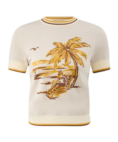 Zimmermann Daylightpam-tree Jacquard T-shirt In Neutral