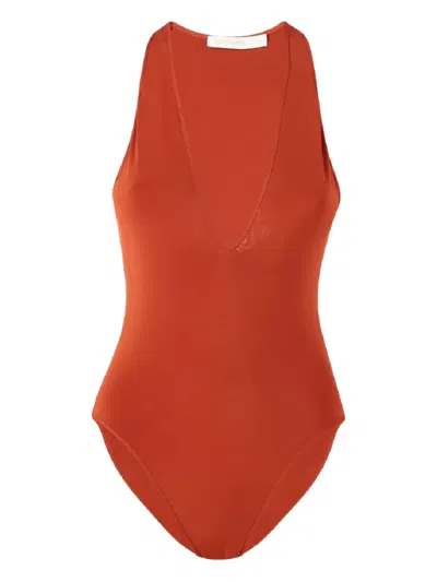 Zimmermann Deep-neck Top In Orange