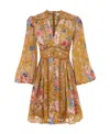 Zimmermann August Plunge Minidress In Brown