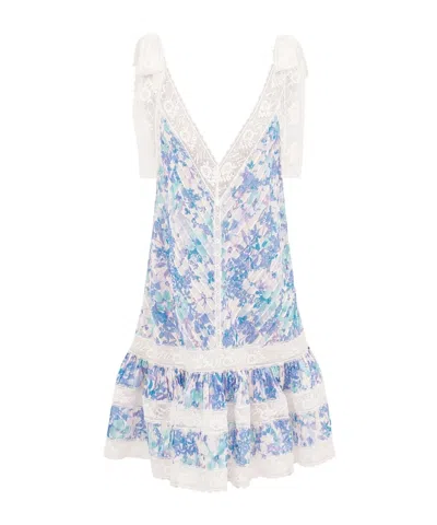 Zimmermann Deep V-neck Mini Dress In Blue