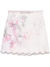 Zimmermann Delicate Floral Print Skirt With Scalloped Hemline
