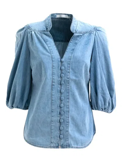 Zimmermann Lucky Shirt And Blouse Light Blue