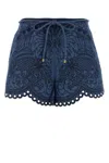 Zimmermann Denim Coco Shorts In Blue