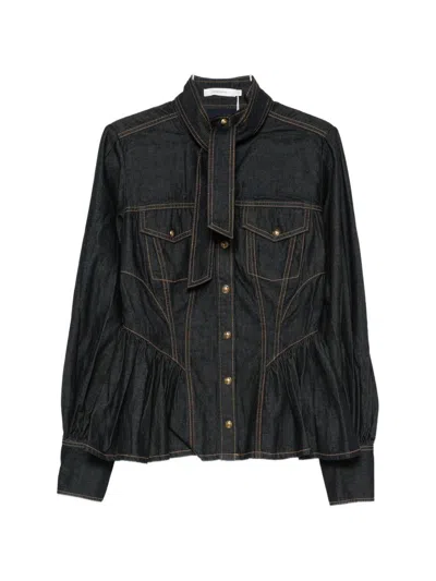 Zimmermann Denim Cotton Shirt In Blue