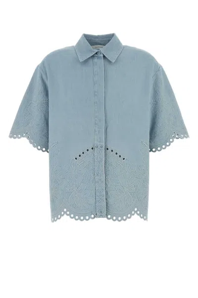 Zimmermann Denim Daylight Shirt In Light Blue