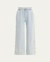 Zimmermann Denim Drawstring Snap Pants