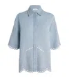Zimmermann Denim Embroidered Daylight Shirt In Blue