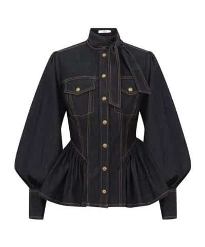Zimmermann Denim Fitted Shirt In Blue