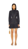 Zimmermann Bow-detail Cotton Denim Minidress In Black