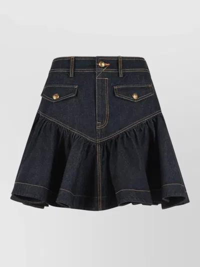 Zimmermann Denim Frill Mini Skirt