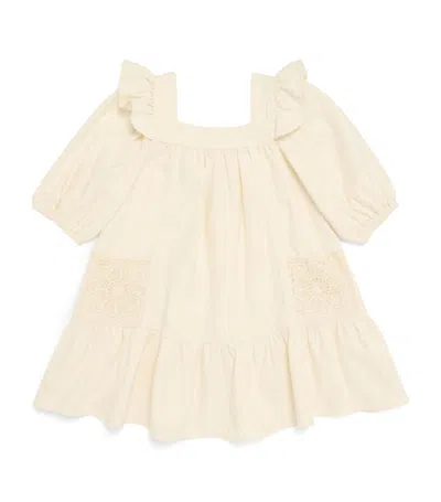 Zimmermann Kids' Halliday Denim Dress In Neutrals