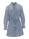 Zimmermann Scoop Dress With Waist Belt And Pockets In Blue