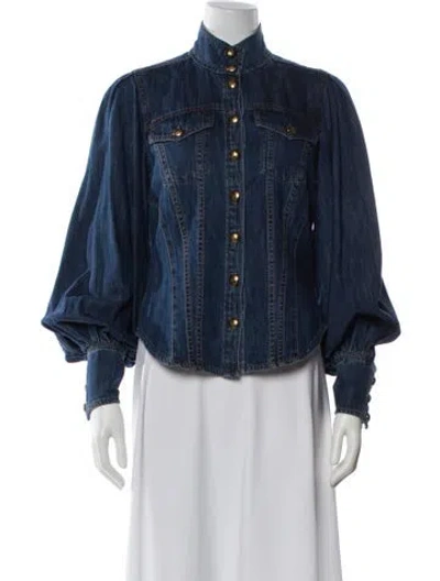Pre-owned Zimmermann Denim Jacket In Blue