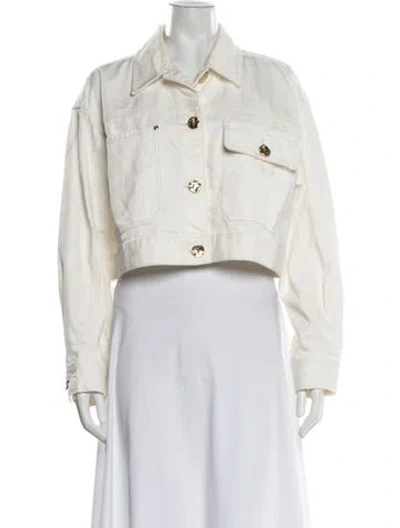 Pre-owned Zimmermann Denim Jacket In Neutrals/white
