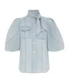 Zimmermann Denim Lantern Shirt In Gray