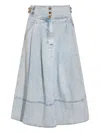 Zimmermann Denim Maxi Skirt In Blue