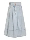 Zimmermann High Waist A-line Midi Skirt With Buttons In Multi