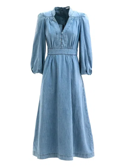 Zimmermann Denim Midi Dress In Blue