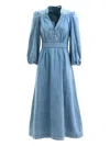 Zimmermann Lucky Denim Midi Dress In Blue