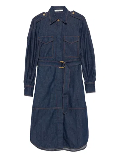 Zimmermann Denim Midi Dress In Blue