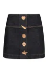 Zimmermann Crush Denim Mini Skirt In Blue