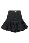 Zimmermann Crush Denim Frill Mini Skirt Night Sky In Blue