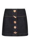 Zimmermann Crush Denim Mini Skirt In Blue