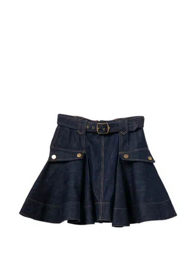 Zimmermann Denim Mini Skirt In Blue