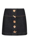 Zimmermann Crush Denim Mini Skirt In Multi