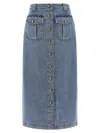 Zimmermann Button-front Flap-pocket Skirt In Blue