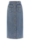 Zimmermann Button-front Flap-pocket Skirt In Blue