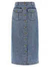 Zimmermann 'denim Pencil' Skirt In Blue