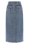 Zimmermann Button-front Flap-pocket Skirt In Blue