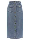 Zimmermann Button-front Flap-pocket Skirt In Blue