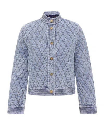Zimmermann Denim Quilted Jacket In Multi