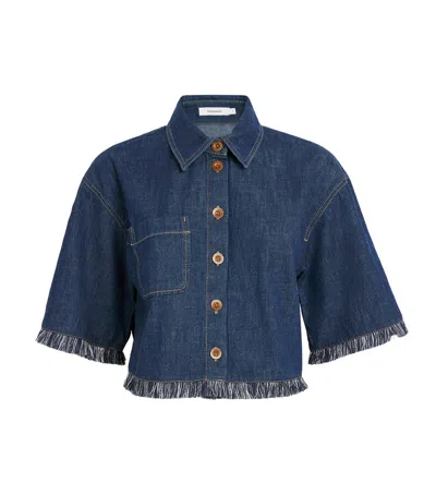 Zimmermann Indigo Denim Shirt With Classic Collar In Blue