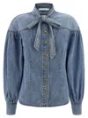 Zimmermann Denim Shirt Shirt And Blouse Light Blue In Blue