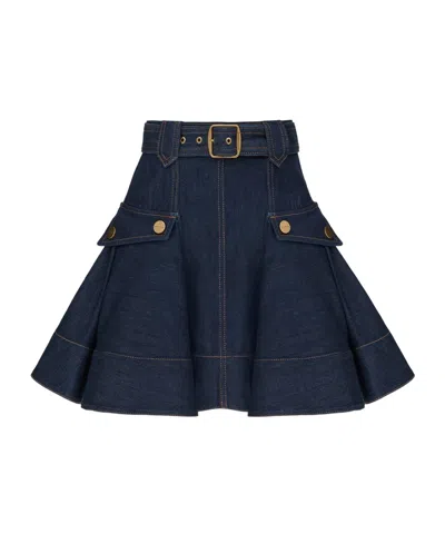 Zimmermann Denim Skirt With Belt Loop In Blue