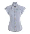 Zimmermann Stylish Top Featuring Tie Collar And Folded Cuffs In Blue