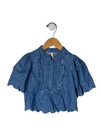 Pre-owned Zimmermann Babies' Denim Top In Blue