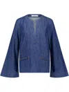 Zimmermann Wylie Stretch Denim Tunic Top In Blue