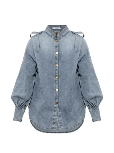 Zimmermann Denim Utility Shirt In Blue