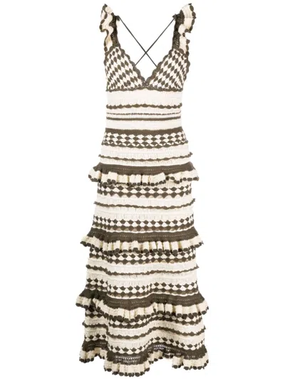 Zimmermann Sleeveless Knitted Dress In Green | ModeSens