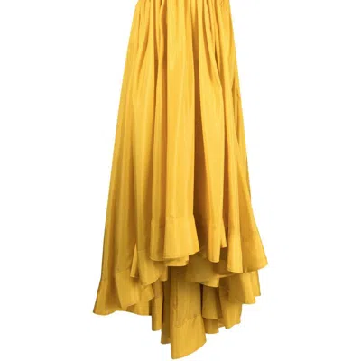 Zimmermann Devi Halter Maxi Dress Mustard In Gold