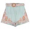 Zimmermann Devi Paisley-print Shorts In Multicolor Linen In Multi