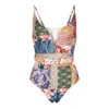 Zimmermann Devi Plunge Wire One Piece Patch Paisley