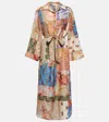 Zimmermann Devi Midi Silk Dress In Patch Paisley